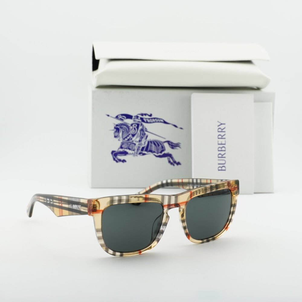 Burberry BE4431U 412287 Square Sunglasses - Vintage Check/Grey
